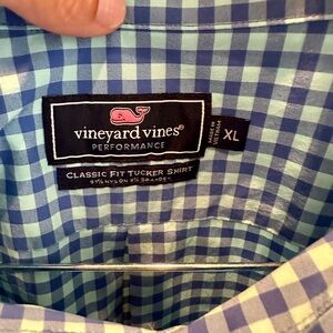 Vineyard Vines Blue and Green Casual Button Down Shirt